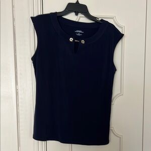 Croft & Barrow Dark Blue Tank Top with Gold Details